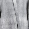 Relaxed fit shirt with stand collar, press stud asymmetrical fastening and double gathered bishop sleeves.