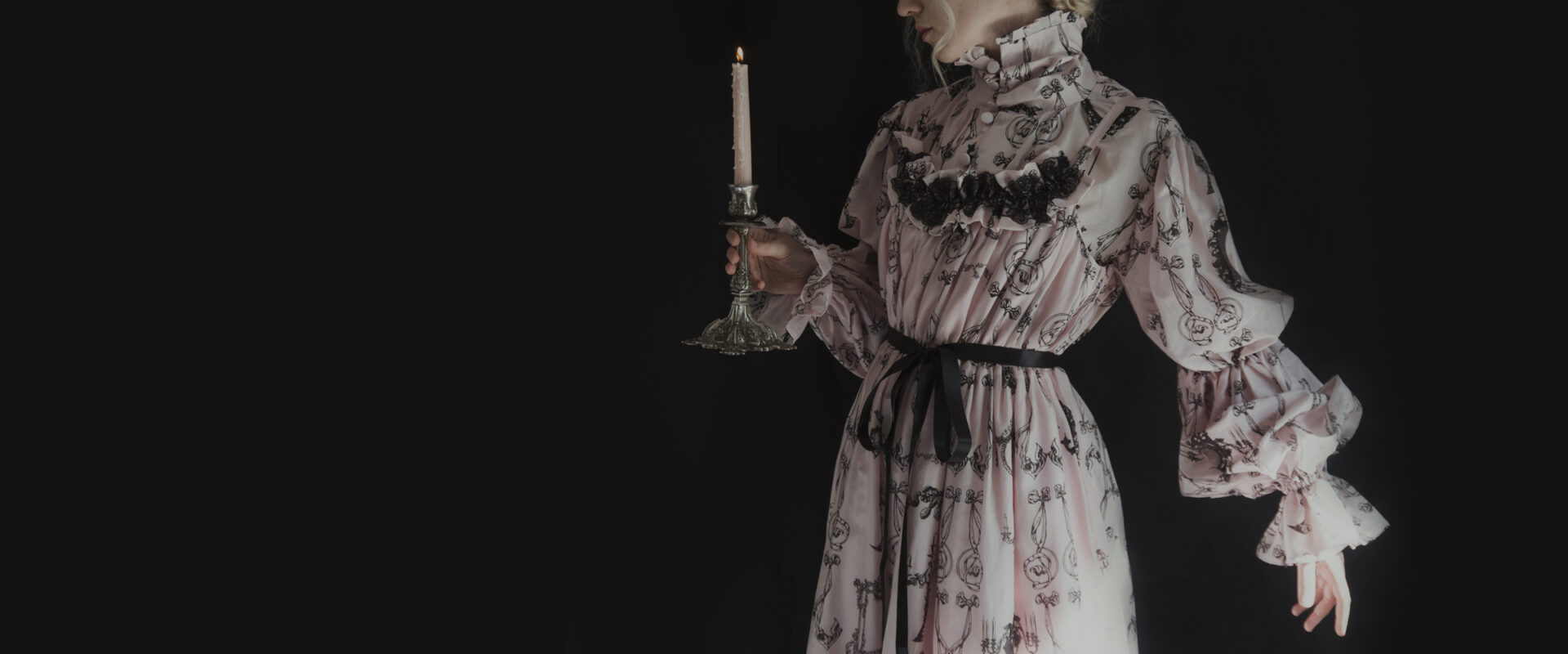 KANEKO pink silk chiffon dress Etude