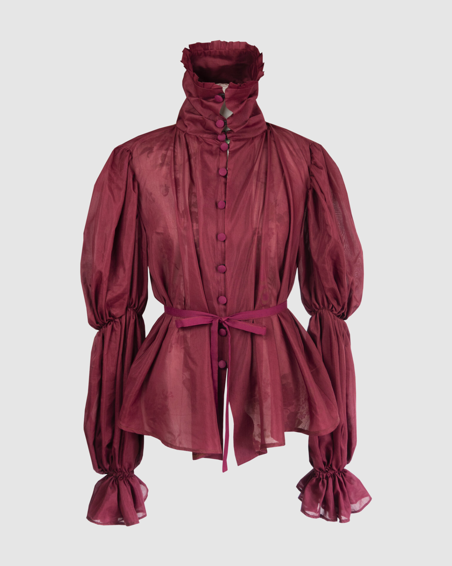 “Henriette”chiffon blouse bordeaux