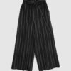 The piece is inspired by traditional Japanese hakama trousers. It is a pair of wide-legged trousers with a high waistband.