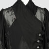 Fitted blouse with a draped front and voluminous sleeves
