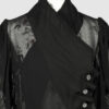 Fitted blouse with a draped front and voluminous sleeves