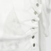 Fitted blouse with a draped front and voluminous sleeves