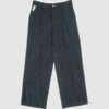 trousers with overlapping pleats bluish black