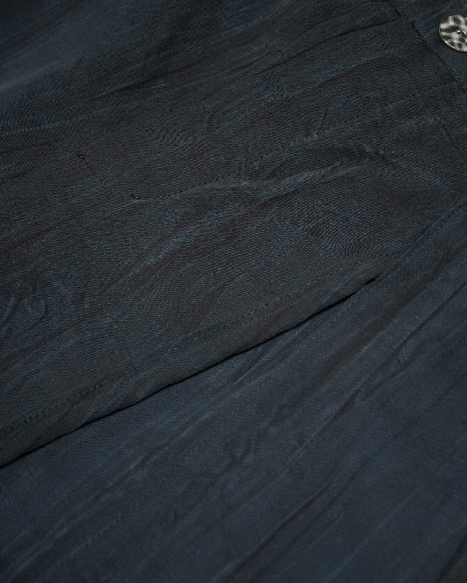trousers with overlapping pleats bluish black