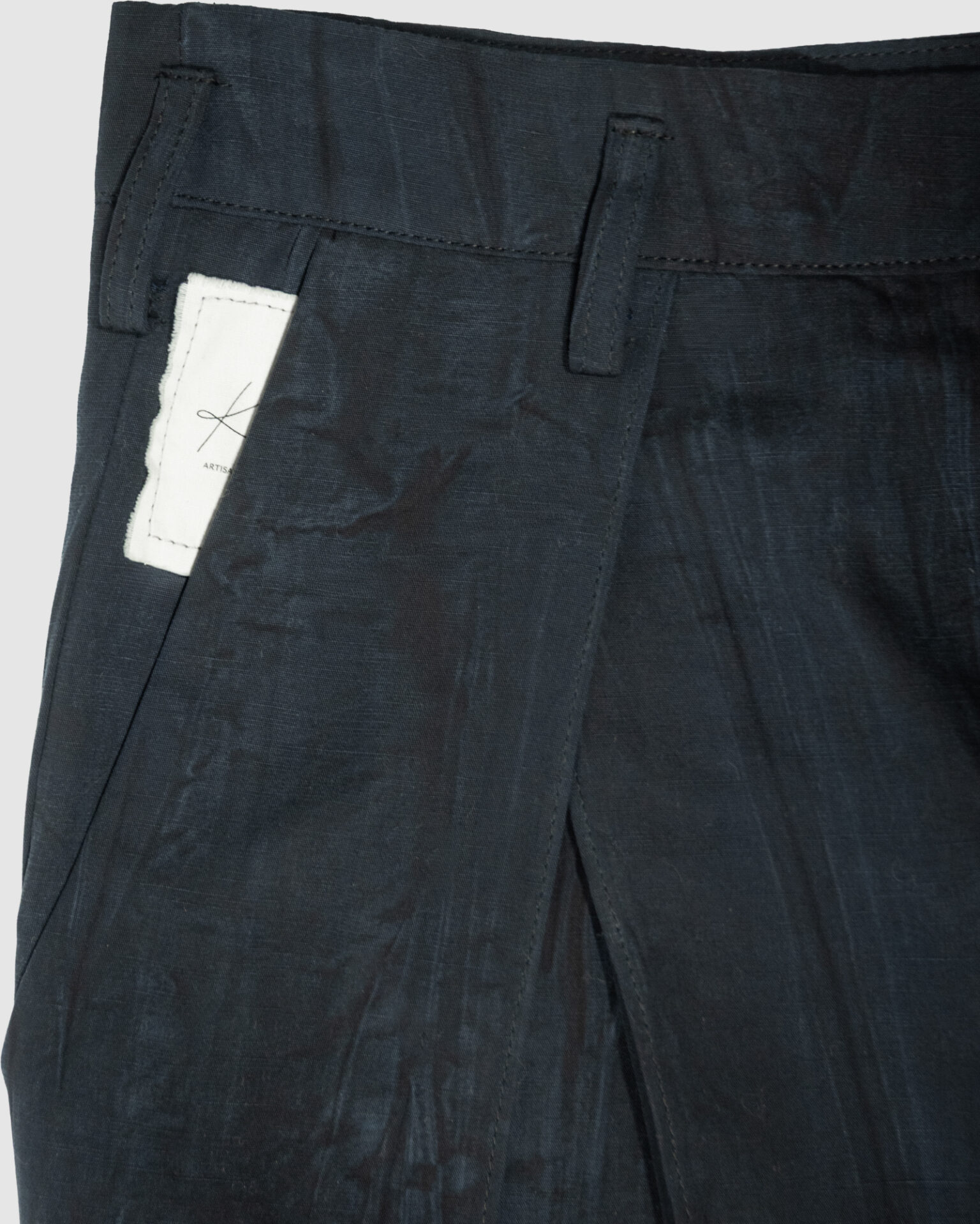 trousers with overlapping pleats bluish black