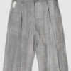 trousers with overlapping pleats grey