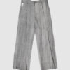 trousers with overlapping pleats grey