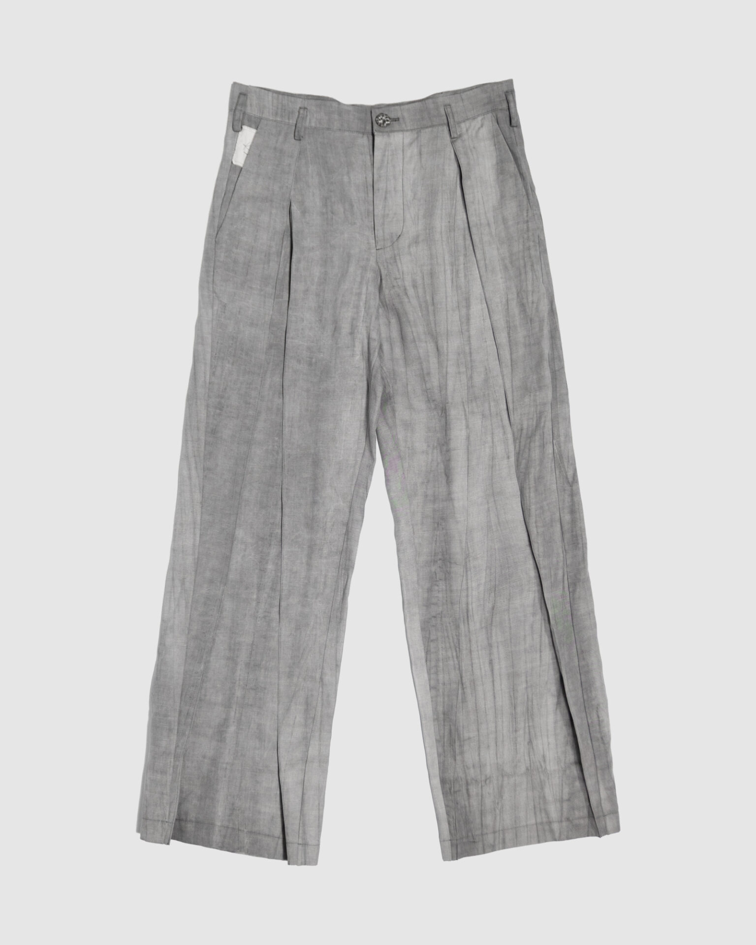 trousers with overlapping pleats grey trousers with overlapping pleats grey
