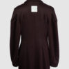 Coat with draped sleeves