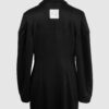 Coat with draped sleeves