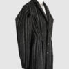 Coat with draped sleeves