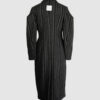 Coat with draped sleeves