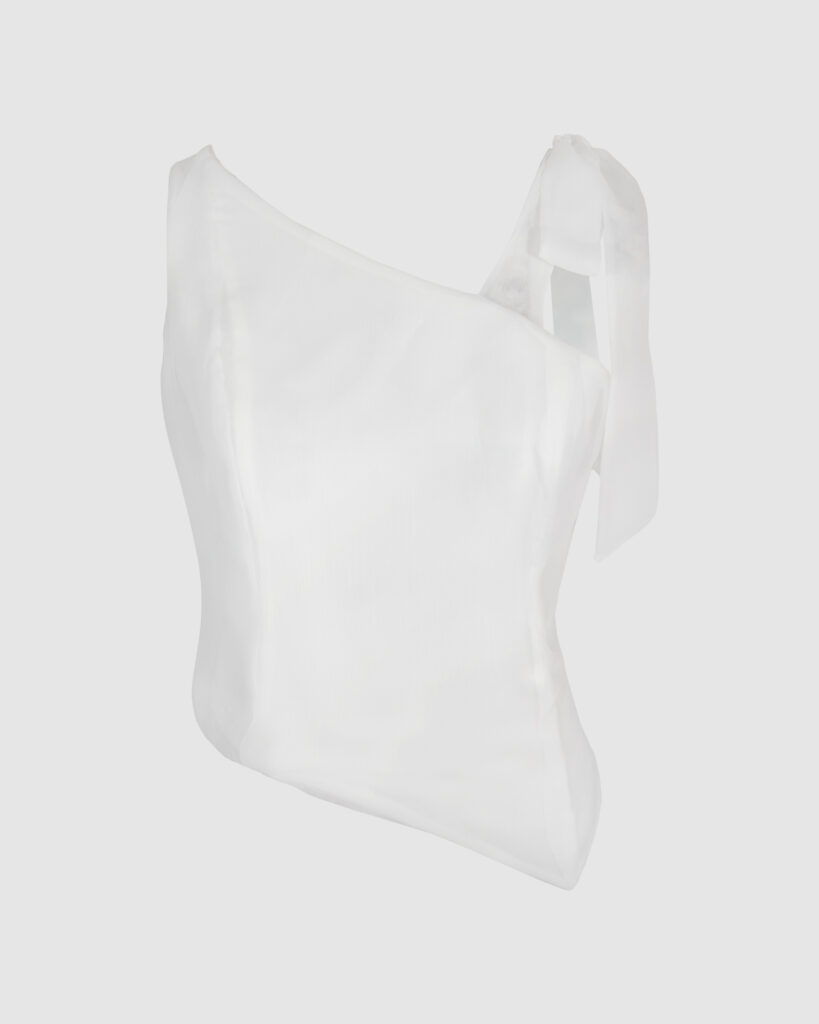 Asymmetric bustier top