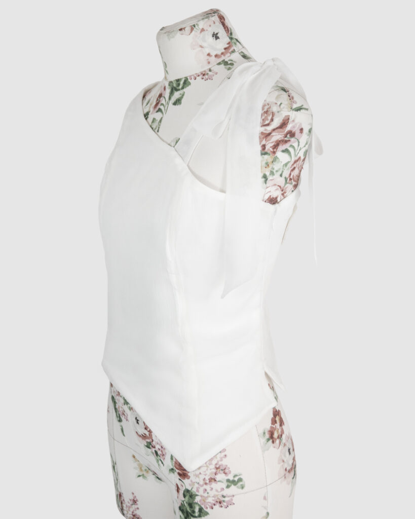 Asymmetric bustier top