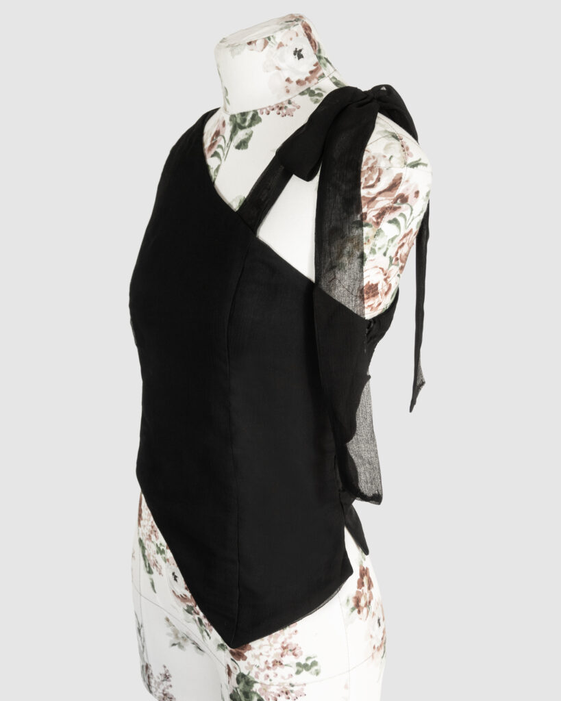 Asymmetric bustier top